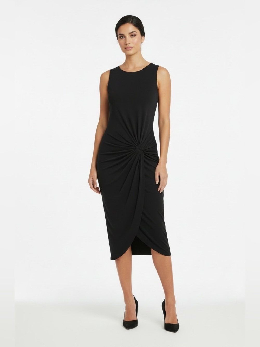 Loveriche Black Sleeveless Twist Front Bodycon Mini Dress Women’s Small